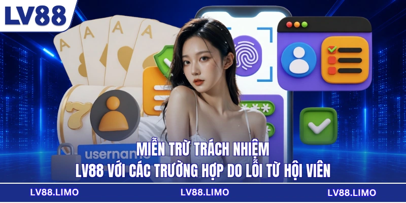 Miễn trừ trách nhiệm LV88 với các trường hợp do lỗi từ hội viên